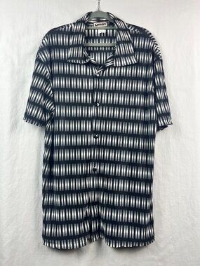 Vintage 90s Y2K YMLA Men's Short-Sleeve Club Shirt Trippy Indie Sleaze Rave Emo